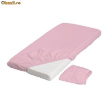 IKEA - LEN cearceaf prot saltea patut 60x120 roz bleu alb 2buc + MULTE ALTE PRODUSE IKEA ORIGINALE foto