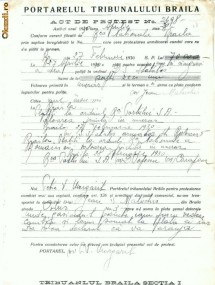 B Doc64 -Portarelul Tribunalului Braila-Act de Protest 2698/1930 foto