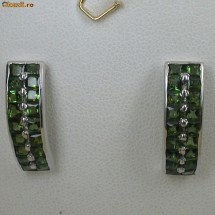 superbi cercei aur alb 14K cu turmaline naturale 4,88CT ieftini foto