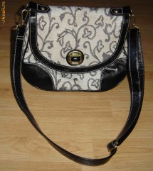GeantaTrendy Imitatie Piele cu Textil Alb/ Negru foto