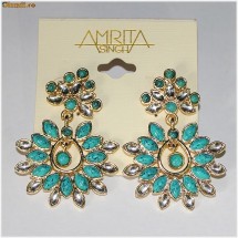*** Cercei AMRITA SINGH, Dama / Femei, Suflat cu AUR 18K, Bijuterie Indiana, 100% AUTENTIC, ERC 6794 *** foto