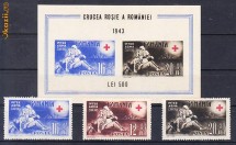 1943 - Crucea Rosie - serie + colita neuzat foto
