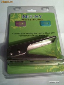 Micro Sim / Micro-sim Cutter  + 2 x adaptor / adaptoare - pentru taiat / taiere / perforat cartela sim  - Apple iPhone 4 4S iPad