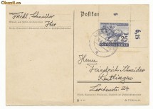 RFL 1943 timbru hipism - cai Germania D. Reich colt de coala circulat pe carte postala foto