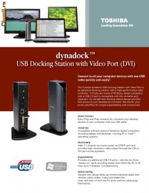 Toshiba Dynadock Universal USB Docking Station with Video (DVI) foto