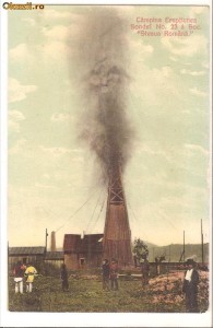 Campina, eruptiunea sondei no. 23 a Soc. Steaua Romana foto