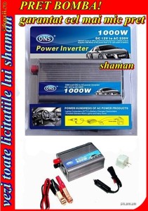 INVERTOR AUTO 12V-220V, 1000 W/50Hz  + IESIRE USB. SUPER-PROMOTIE,TERMEN LIMITAT,PROFITA ACUM !BUCURESTI MILITARI