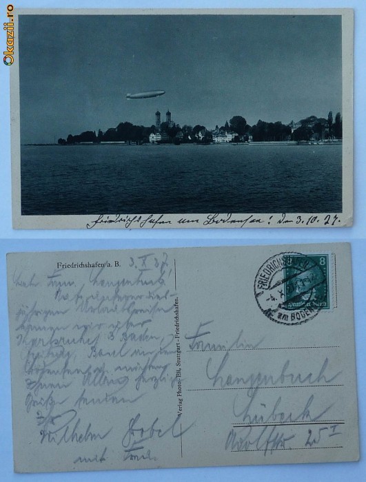 Zepellin , circulata ,1927 foto mare