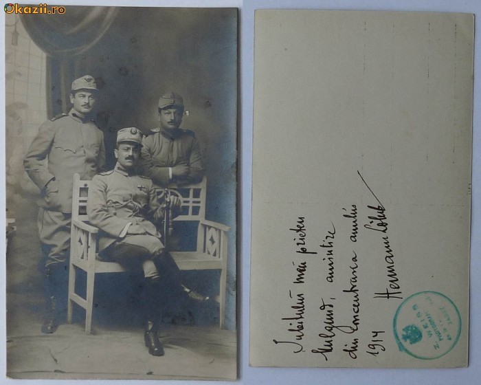 Iasi ,1914 ,ofiteri concentrati foto mare