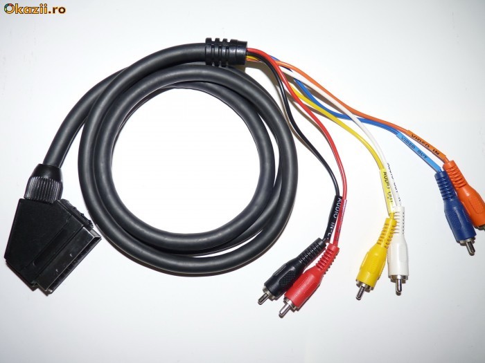 Cablu SCART - 6xRCA IN/OUT (1.6m) foto mare