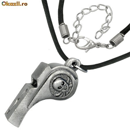 Pandantiv fashion Skull Style - fluier decor - cod 205 foto mare