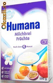 Cereale Humana cu lapte si fructe 500g. Transport gratuit foto mare