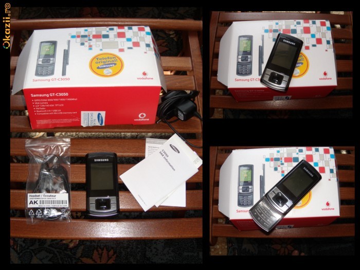 samsung c3050 + incarcator + casti + cutie (...link video) foto mare