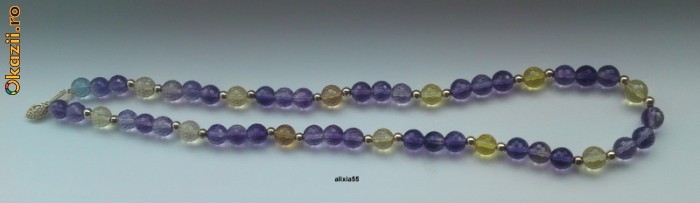 COLIER DIN AMETHYSTE NATURALE FATETATE SI CITRINE FATETATE foto mare