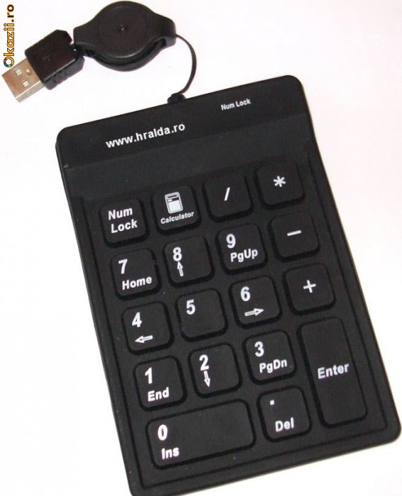 Tastatură silicon, numerică, USB foto mare
