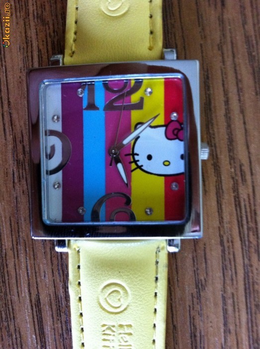 Ceas Hello Kitty galben foto mare