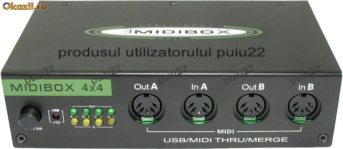 USB MIDI box, cu 4 intrari DIN-4706 foto mare