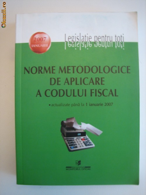 NORME METODOLOGICE DE APLICARE A CODULUI FISCAL foto mare