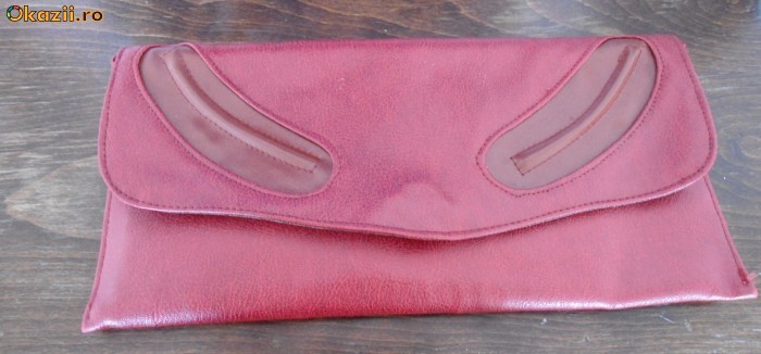 Poseta rosie vintage NOUA de tip clutch foto mare