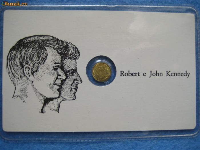 MONEDA AUR CU ROBERT SI J. KENNEDY foto mare