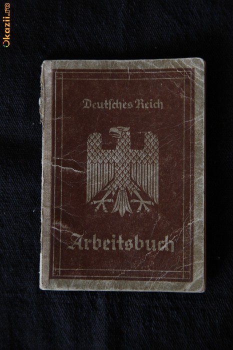 Arbeitsbuch, Reich german, 1935. foto mare