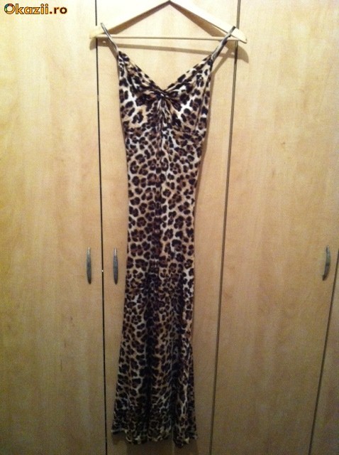 ROCHIE LUNGA DE SEARA CAVALLI ORIGINALA, SUPERBA, ANIMAL PRINT, ELASTICA, FINUTA MARIME S------CADOU GEANTA ASORTATA foto mare