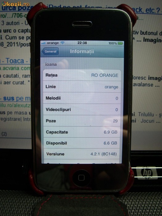 Vand iPhone 3G 8G NEGRU foto mare