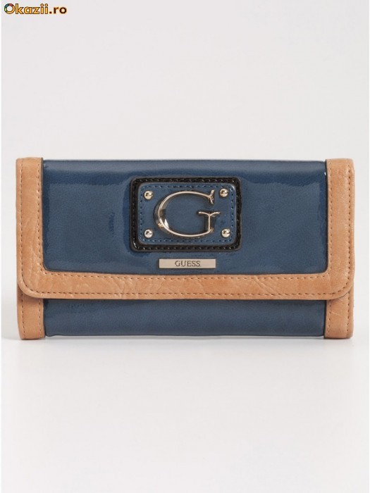 Portofel dama GUESS Aerin Shine Slim Clutch foto mare