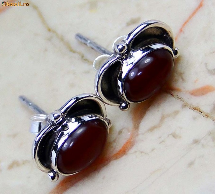 CERCEI ARGINT 925-CARNELIAN foto mare