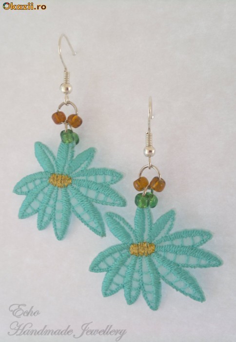 Cercei Handmade - Watter Lilly (cer00013) foto mare