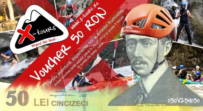 VOUCHER 50 LEI RAFTING, SPEOLOGIE, ... X-tours foto mare