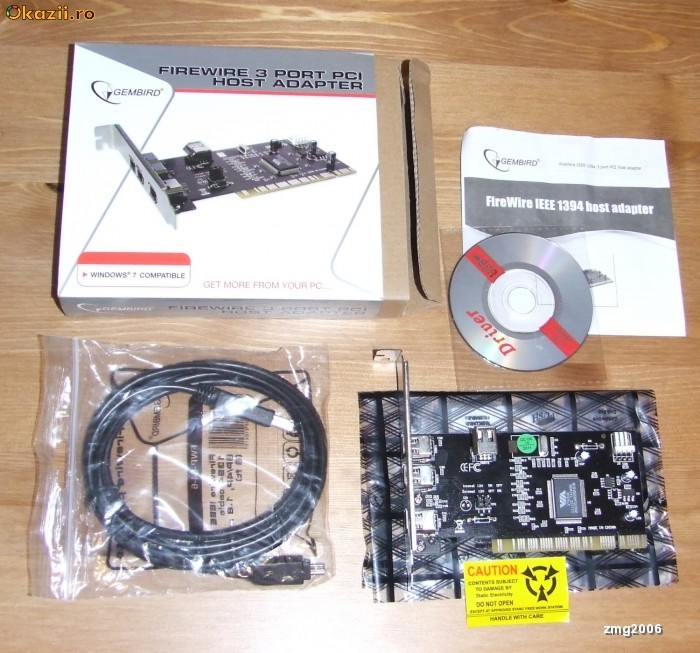 ADAPTOR FIREWIRE 1394 cu slot PCI - PENTRU - CAMERE VIDEO - HARD EXTERN foto mare