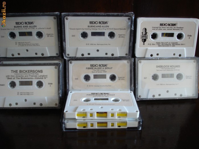 Casete audio - RADIO RERUNS - din SUA - 6 + 3 gratis! - de studio foto mare