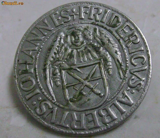 brosa din moneda argintata Iohannes Fridericus Albertus foto mare