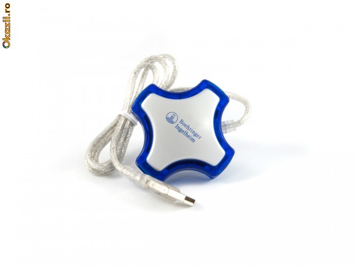 HUB USB 4 porturi (laptop sau desktop, cu ventuza) foto mare
