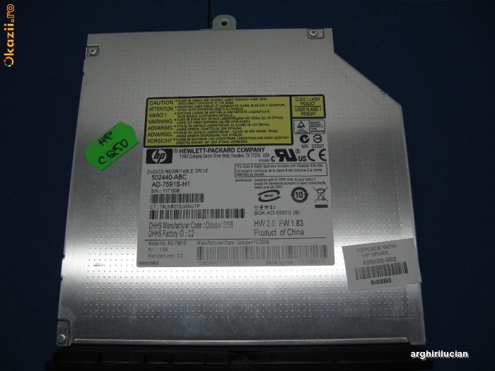 Unitate optica HP DVD-RW AD-7591S-H1 SATA foto mare