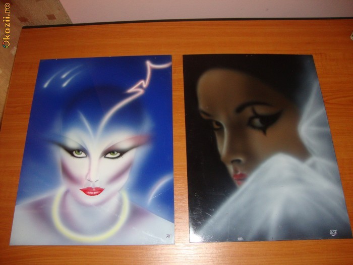 2 tablouri realizate pe metal foto mare