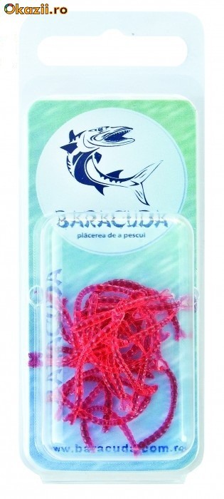 VIERMI ROSII / LIBELULE SILICON BARACUDA- SET 20 BUC foto mare