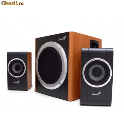 Boxe 2.1 Genius SW-HF2.1 1200 Wood, 30W RMS(Subwoofer 20W+2 sateliti*5W), 1200PMPO, 220V-EU, 3173078410 foto mare