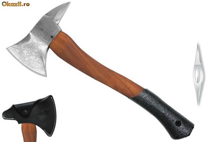 Condor Etched Damascus Spiked Axe foto mare