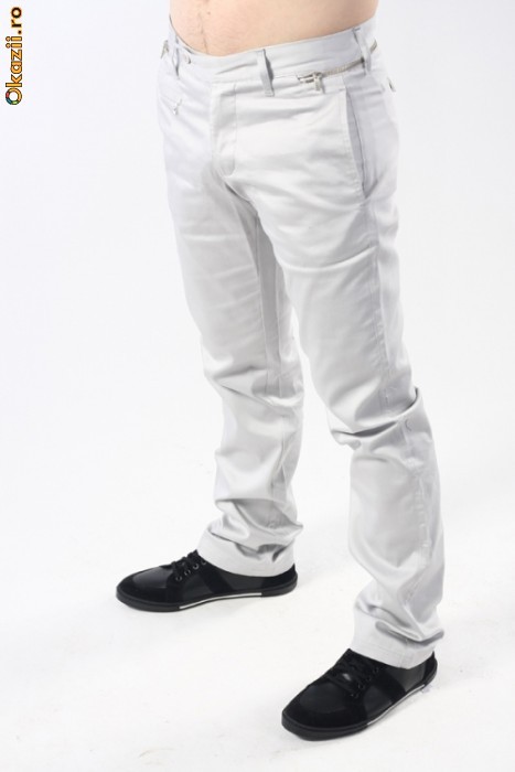 Pantaloni de barbati Primo Emporio Office Class, alb [Cod: TZPP004] foto mare