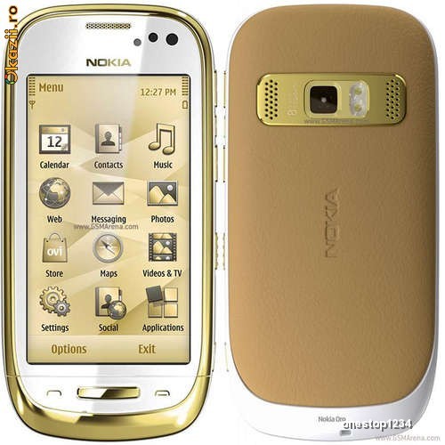 Nokia ORO + casca bluetooth Nokia J foto mare
