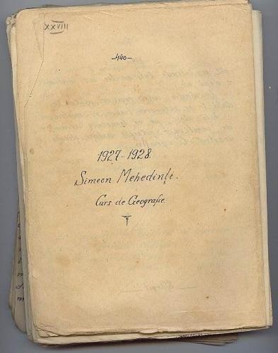 Curs al prof. Simion Mehedinti anul1927-1928 scris de un student foto mare