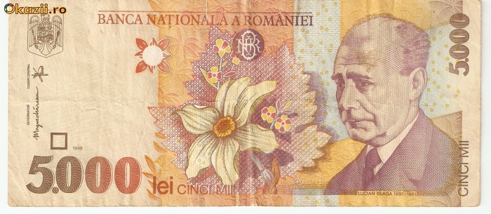 ROMANIA 5.000 / 1998 foto mare