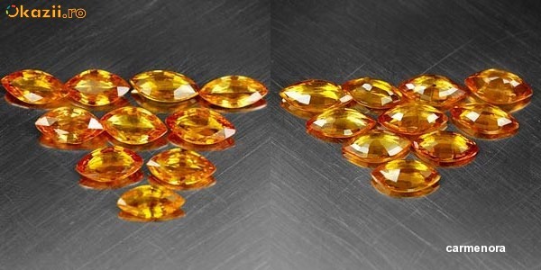 LOT  SAFIR  NATURAL GALBEN ORANGE foto mare