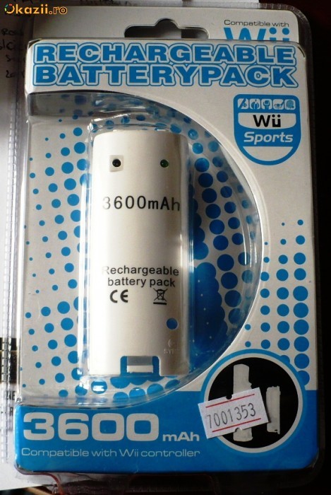 BAterie NINTENDO WII 3600 mAh cu incarcator usb separat foto mare