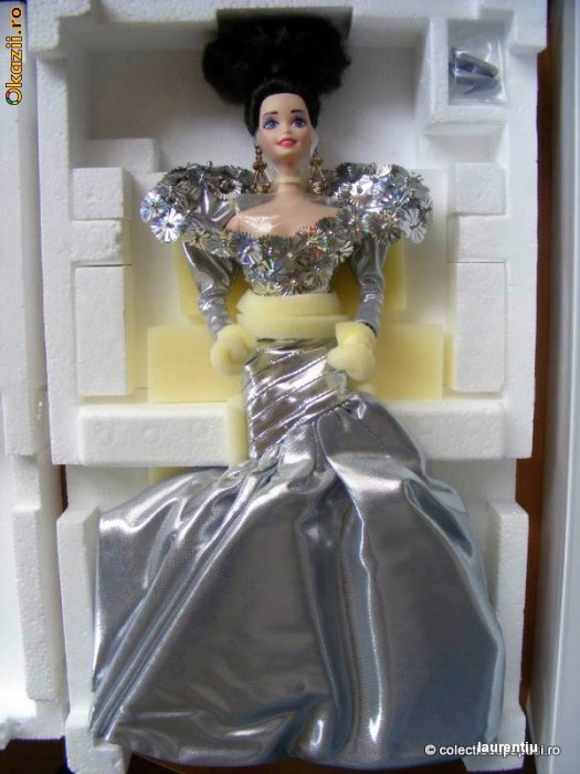 Silver Starlight Barbie 1995 - papusa Barbie de portelan editie limitata 8500 ex! foto mare