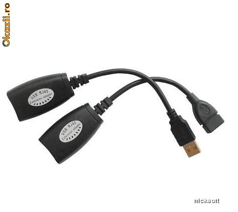 Prelungitor activ USB pe cablu UTP - pana la 50 metri foto mare