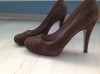 Pantofi NIne West piele intoarsa capuccino, crem, maro
