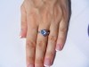 Inel aur alb 14K, 3g, model anturaj cu TOPAZ trillion 1.5CT anturat cu 18 BRILIANTE !!